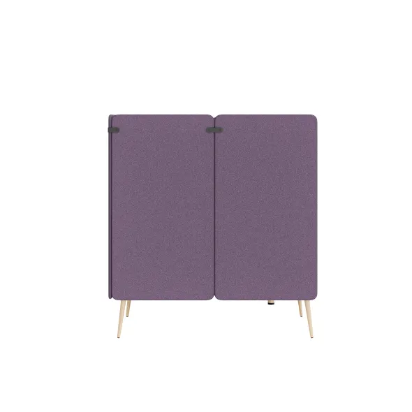 Espace de réunion 4 places Modul@ - l. 206 x h. 140 x pr. 130 cm - tissu D - pieds chêne vernis naturel -
