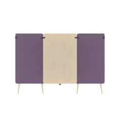 Espace de réunion 4 places Modul@ - l. 206 x h. 140 x pr. 130 cm - tissu D - pieds chêne vernis naturel -
