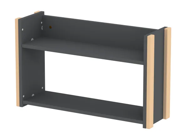 Etagère murale - Naya - l. 83,8 x h. 50 x pr. 24 cm - 2 tablettes - structure hêtre verni naturel