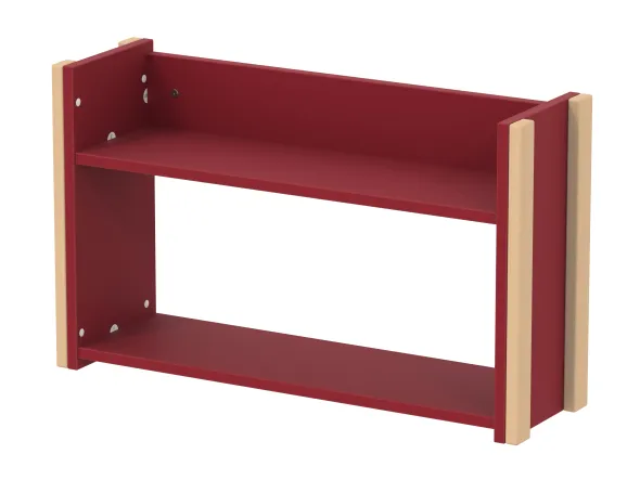 Etagère murale - Naya - l. 83,8 x h. 50 x pr. 24 cm - 2 tablettes - structure hêtre verni naturel