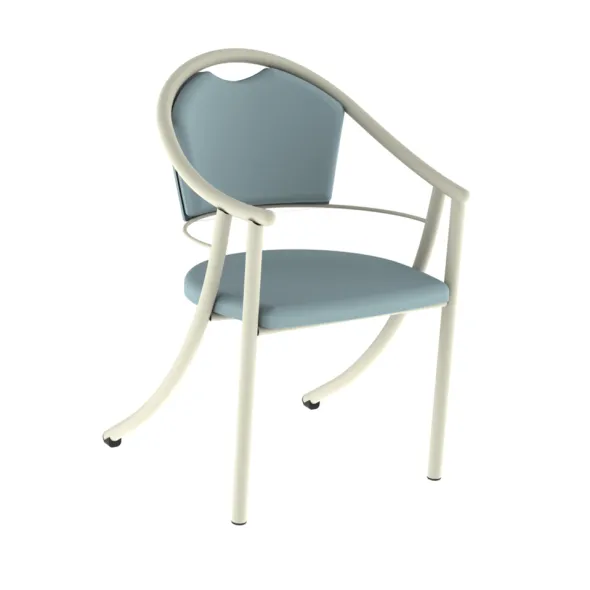 Fauteuil appui sur table Aloe II - assise et dossier textile enduit - piétement aluminium