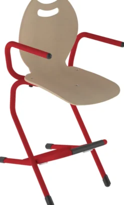 Fauteuil appui sur table réhaussé Bandana - coque bois hêtre - piétement acier - lot de 2