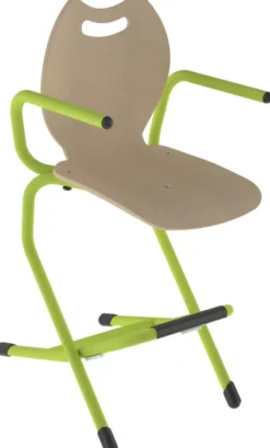 Fauteuil appui sur table réhaussé Bandana - coque bois hêtre - piétement acier - lot de 2