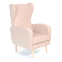 Fauteuil Bjarki - tissu enduit - structure hêtre massif - assise amovible