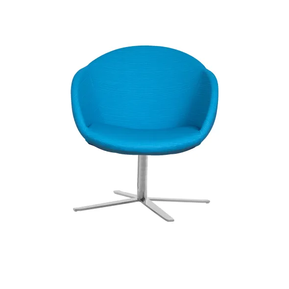 Fauteuil 4 branches sur patins Evy - textile enduit texturé - unicolore