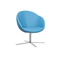 Fauteuil 4 branches sur patins Evy - textile enduit lisse - unicolore