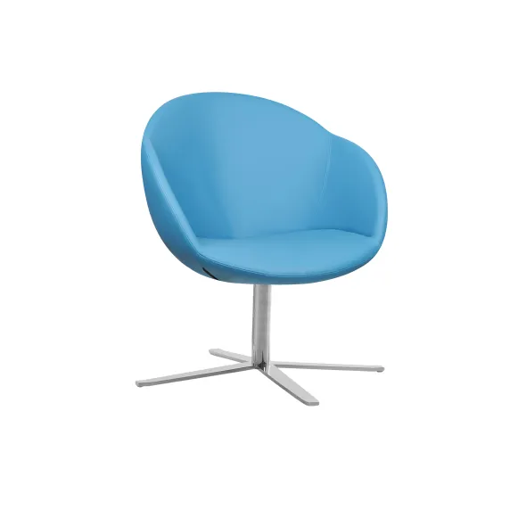 Fauteuil 4 branches sur patins Evy - textile enduit lisse - unicolore