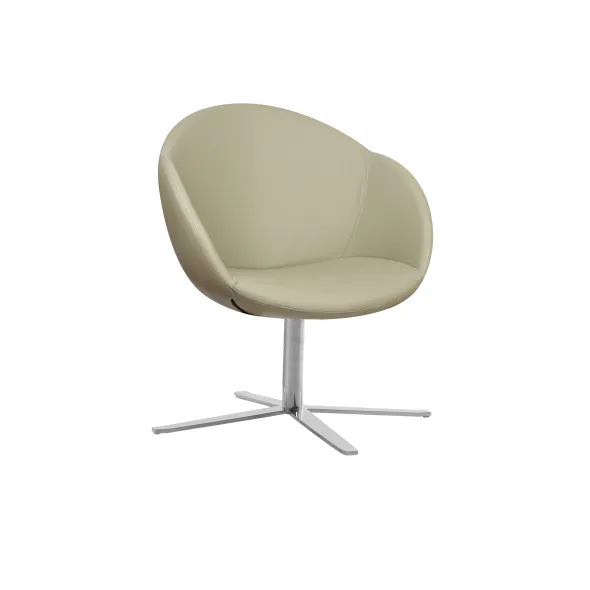 Fauteuil 4 branches sur patins Evy - textile enduit lisse - unicolore