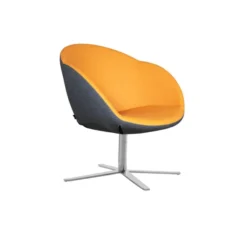 Fauteuil 4 branches sur patins Evy - textile enduit texturé - bicolore