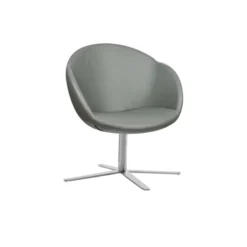 Fauteuil 4 branches sur patins Evy - textile enduit grainé - unicolore