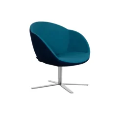 Fauteuil 4 branches sur patins Evy - microfibre - bicolore