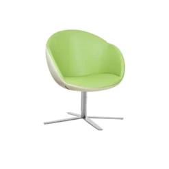 Fauteuil 4 branches sur patins Evy - textile enduit grainé - bicolore