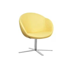 Fauteuil 4 branches sur patins Evy - cuir - unicolore