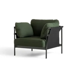 Fauteuil Can - tissu - piétement laqué noir