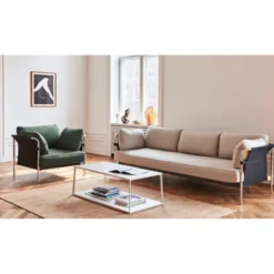 Fauteuil Can - tissu - piétement laqué noir