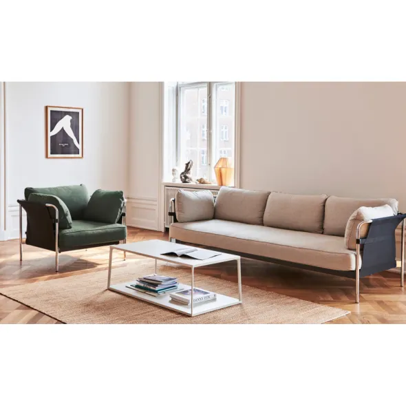 Fauteuil Can - tissu - piétement laqué noir