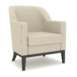 Fauteuil Clarissa - tissu enduit - structure hêtre massif teinté - assise amovible