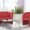 Fauteuil Club Dream - textile enduit rouge