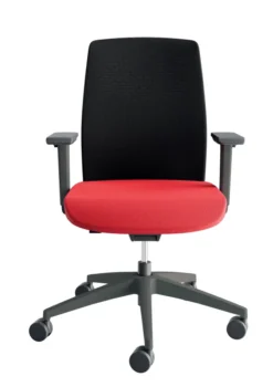 Fauteuil de bureau Akila - assise tissu B - dossier résille noir -