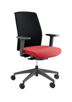 Fauteuil de bureau Akila - assise tissu B - dossier résille noir -