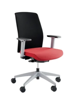 Fauteuil de bureau Akila - assise tissu B - dossier résille noir -