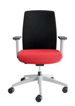 Fauteuil de bureau Akila - assise tissu B - dossier résille noir -