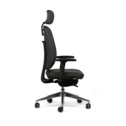 Fauteuil de bureau Artech - cuir - piétement aluminium poli - avec appui-tête