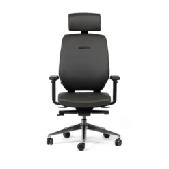 Fauteuil de bureau Artech - cuir - piétement aluminium poli - avec appui-tête