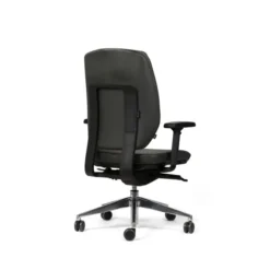 Fauteuil de bureau Artech - cuir - piétement aluminium poli