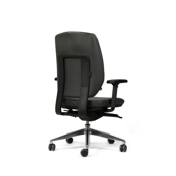 Fauteuil de bureau Artech - cuir - piétement aluminium poli