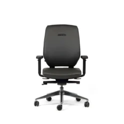 Fauteuil de bureau Artech - cuir - piétement aluminium poli