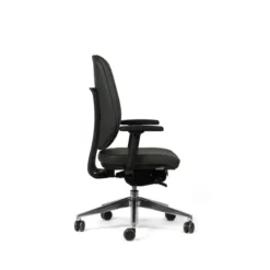 Fauteuil de bureau Artech - cuir - piétement aluminium poli