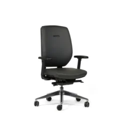 Fauteuil de bureau Artech - cuir - piétement aluminium poli