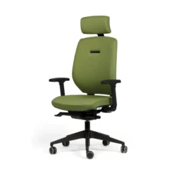 Fauteuil de bureau Artech - tissu - piétement noir - avec appui-tête