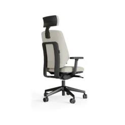 Fauteuil de bureau Artech - tissu - piétement noir - avec appui-tête