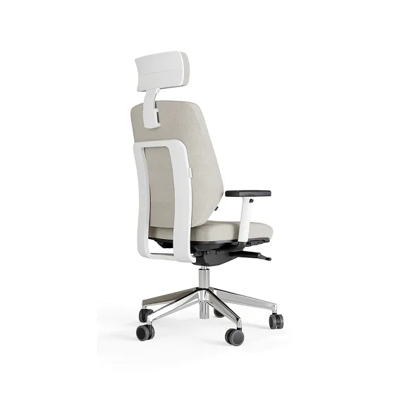 Fauteuil de bureau Artech - tissu - piétement aluminium poli - avec appui-tête