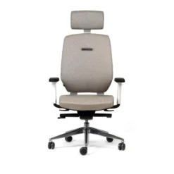 Fauteuil de bureau Artech - tissu - piétement aluminium poli - avec appui-tête