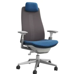 Fauteuil de bureau avec têtière Fern - assise tissu dossier résille