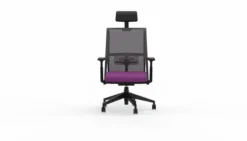 Fauteuil de bureau Comforto 59 - assise tissu - dossier résille - appui-tête