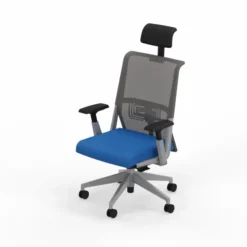 Fauteuil de bureau Comforto 59 - assise tissu - dossier résille - appui-tête