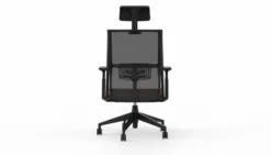 Fauteuil de bureau Comforto 59 - assise cuir - dossier résille - appui-tête