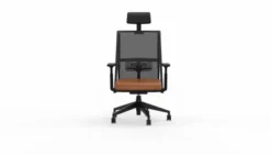 Fauteuil de bureau Comforto 59 - assise cuir - dossier résille - appui-tête