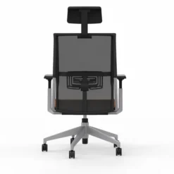 Fauteuil de bureau Comforto 59 - assise cuir - dossier résille - appui-tête