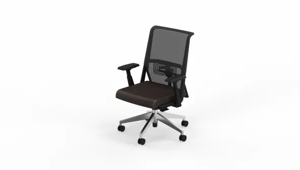 Fauteuil de bureau Comforto 59 - assise cuir - dossier résille