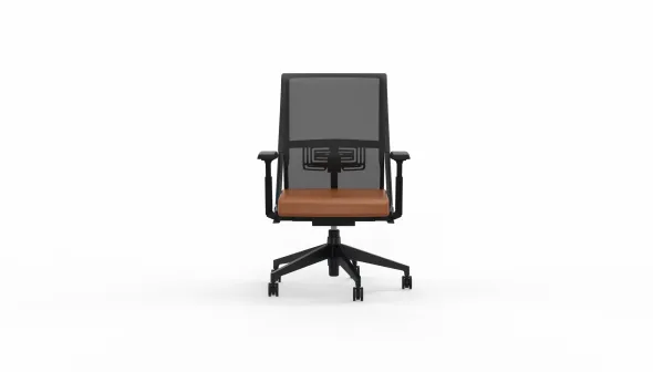 Fauteuil de bureau Comforto 59 - assise cuir - dossier résille