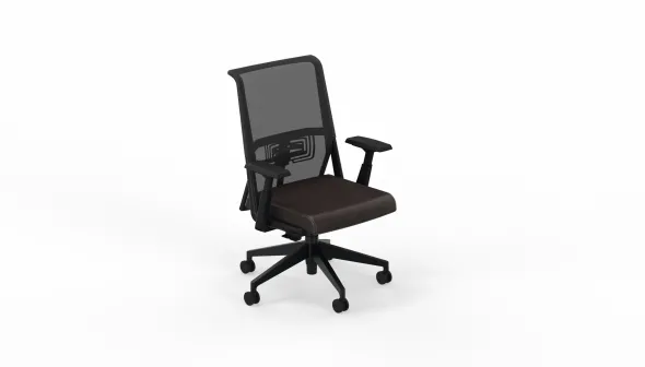 Fauteuil de bureau Comforto 59 - assise cuir - dossier résille