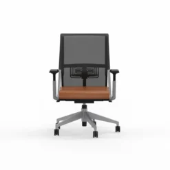 Fauteuil de bureau Comforto 59 - assise cuir - dossier résille