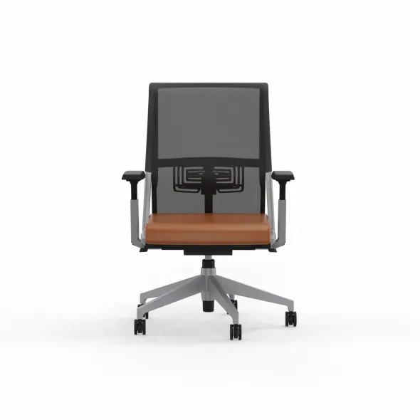 Fauteuil de bureau Comforto 59 - assise cuir - dossier résille
