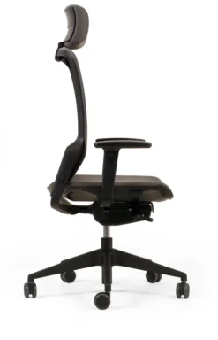 Fauteuil de bureau F6 - assise et dossier résille Rythm - piétement noir - avec appui-tête