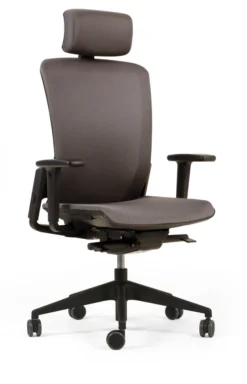 Fauteuil de bureau F6 - assise et dossier résille Rythm - piétement noir - avec appui-tête